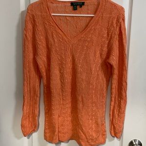 Lauren Ralph Lauren Orange Long Sleeve Knitted Top